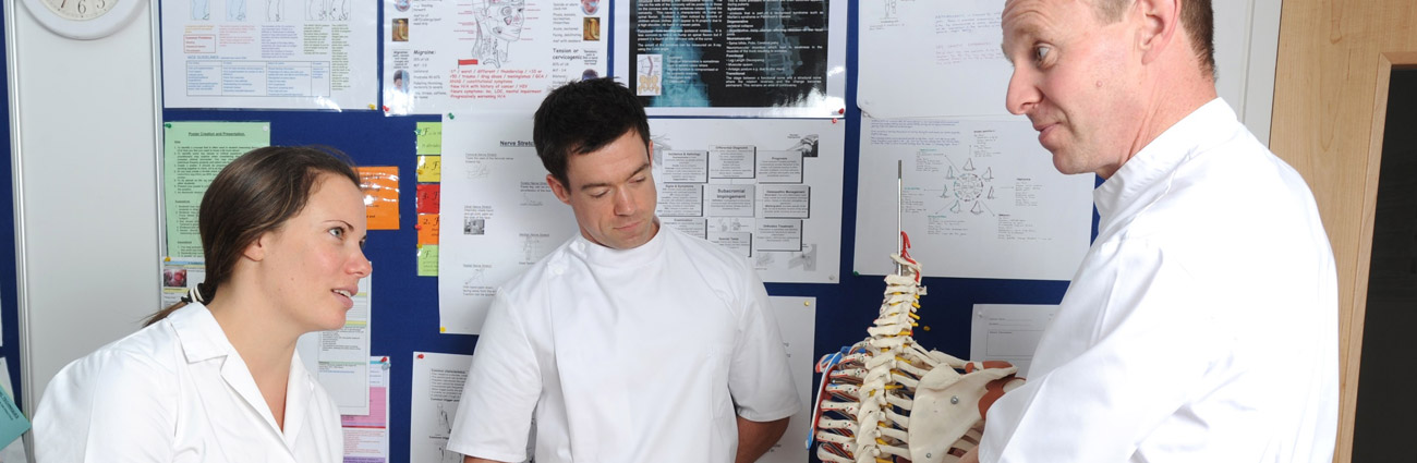 Students at the London School of Osteopathy are taught both in the classroom and at the clinic